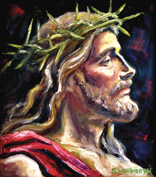 Rex Iudeareom — Christ with the Crown of Thorns, sacred art print by S. K. Whitworth