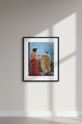 Ecce Homo framed fine art print — thin black frame with white mat on neutral grey wall