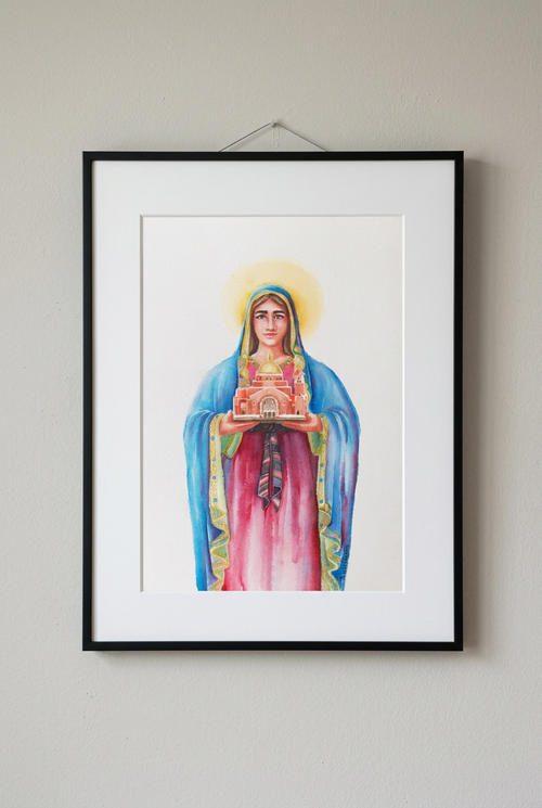 Mary Mother of the Church framed print mockup with full composition